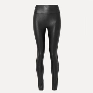 Spanx Black Faux Leather Leggings Size L